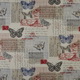 Ткань для гладких римских штор - письма с синими бабочками