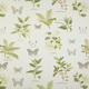 Ткань для гладких римских штор - зелёные листья с бабочками